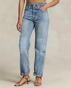 Polo Ralph Lauren‎ High Rise Relaxed Straight Jean US 26 Blue Denim